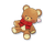 リボンのついた熊のぬいぐるみ